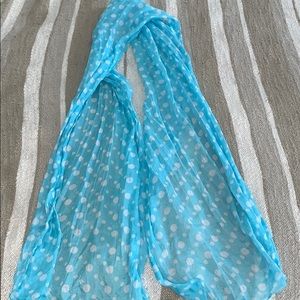 Blue polka dot infinity scarf